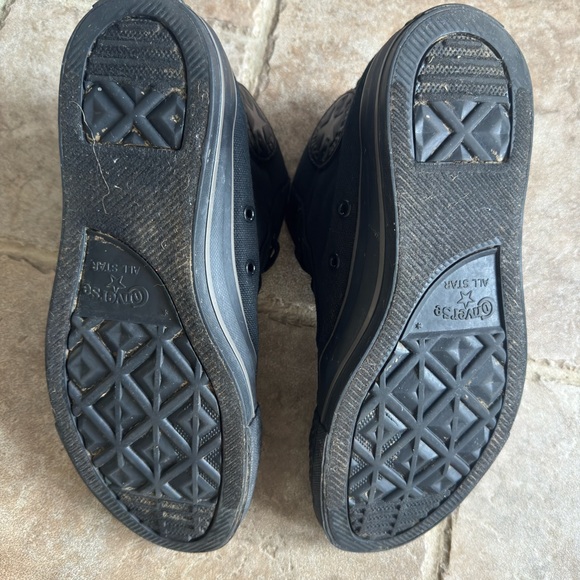 Converse All Black Mid-Top Sneakers - Picture 3 of 5